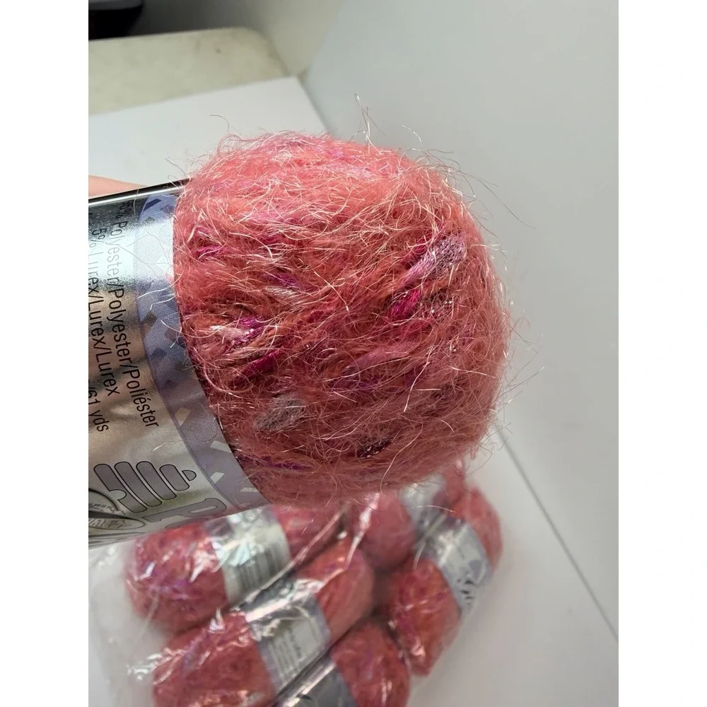 Patons Glittallic Yarn Maroon Shine Lot‎ Of 12 Metallic Glitter 50g Each